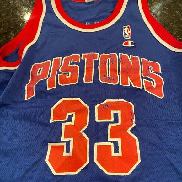 Champion Grant Hill #44 Pistons Blue and Red Basketball Jersey - Picture 1 of 2